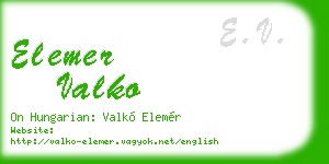 elemer valko business card